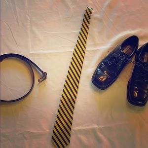 Blue and yellow striped tie